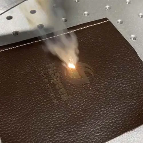 Leather laser marking
