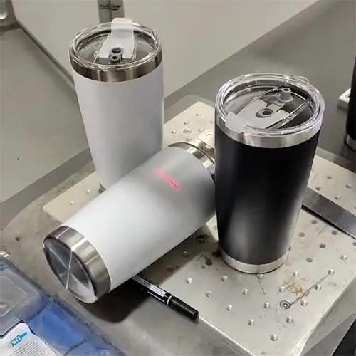 Stainless steel tumbler laser marking