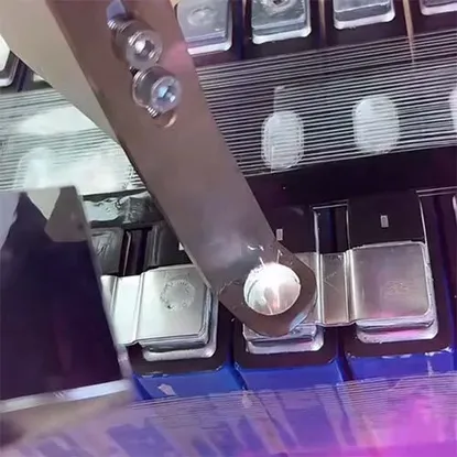 Battery bank laser welding