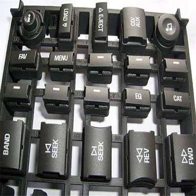 White marking on black plastic