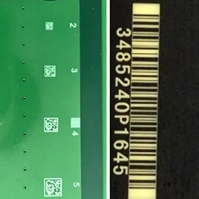 Marking barcode and data matric on PCB board